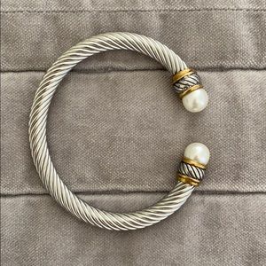 Braided Sterling Silver & Pearl Bracelet